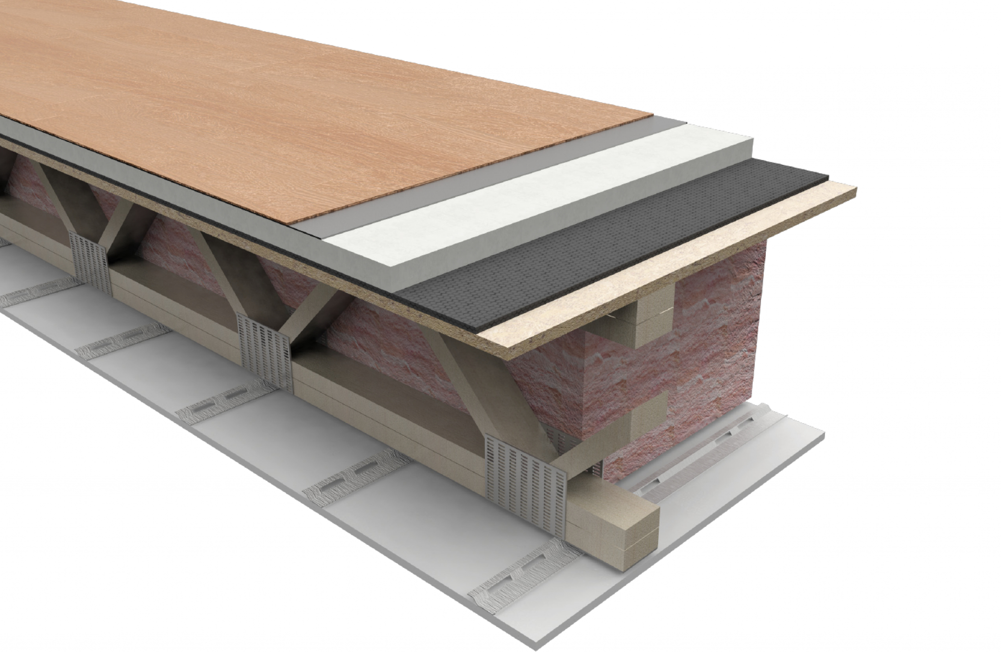 graphic showing extra wall and floor insulation used in construction
